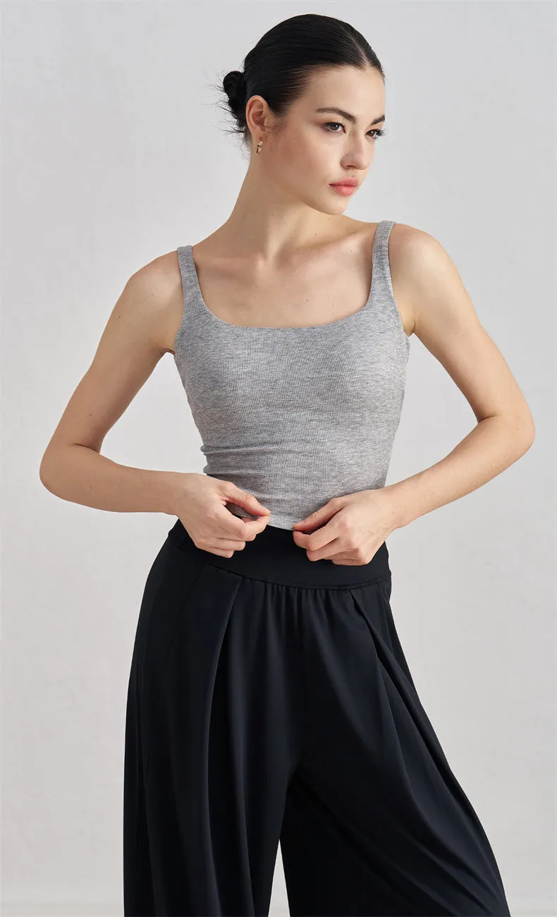 Zara Ribbed Open Back Tank Top
