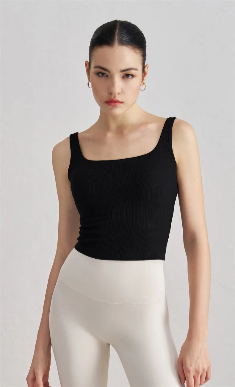 Zara Ribbed Open Back Tank Top