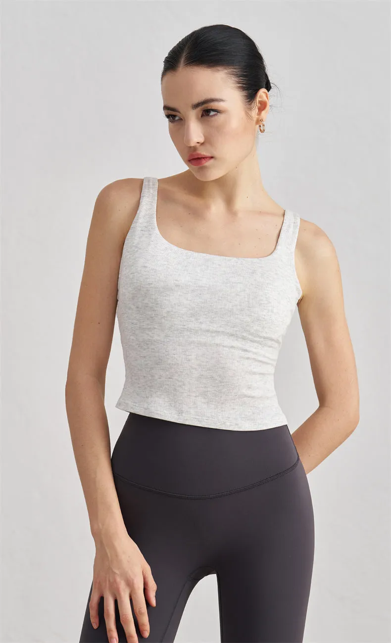 Zara Ribbed Open Back Tank Top