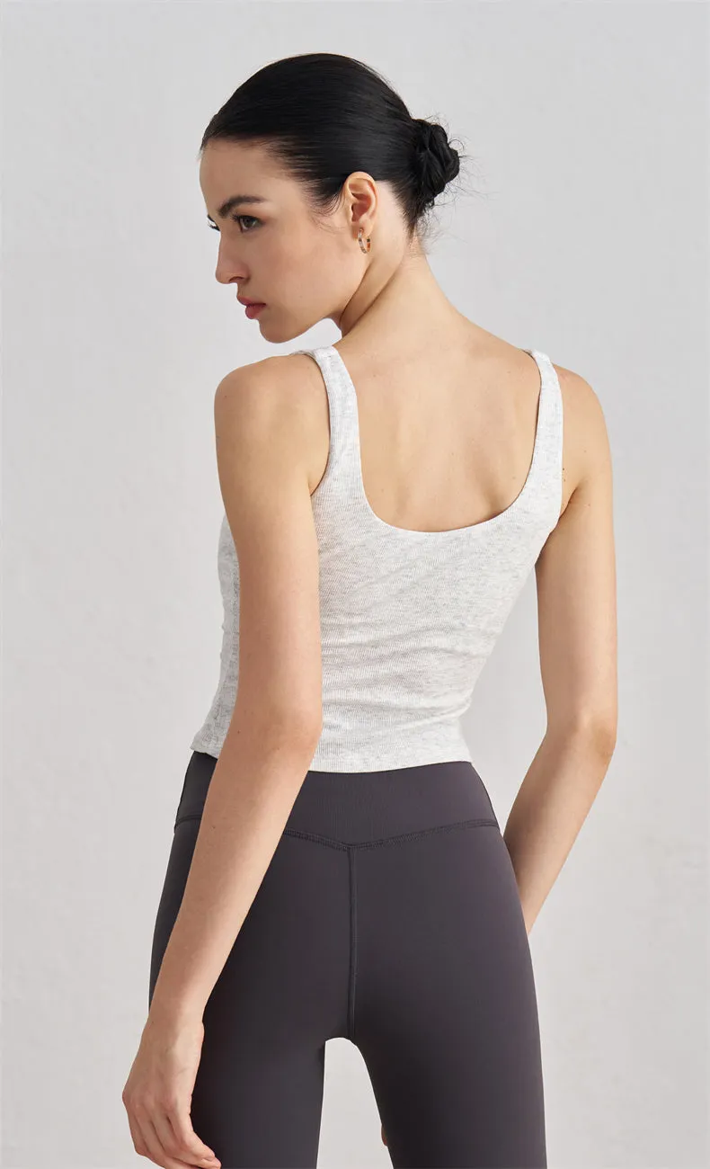 Zara Ribbed Open Back Tank Top