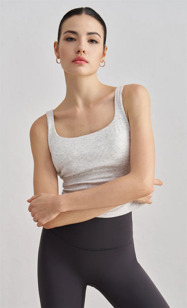 Zara Ribbed Open Back Tank Top