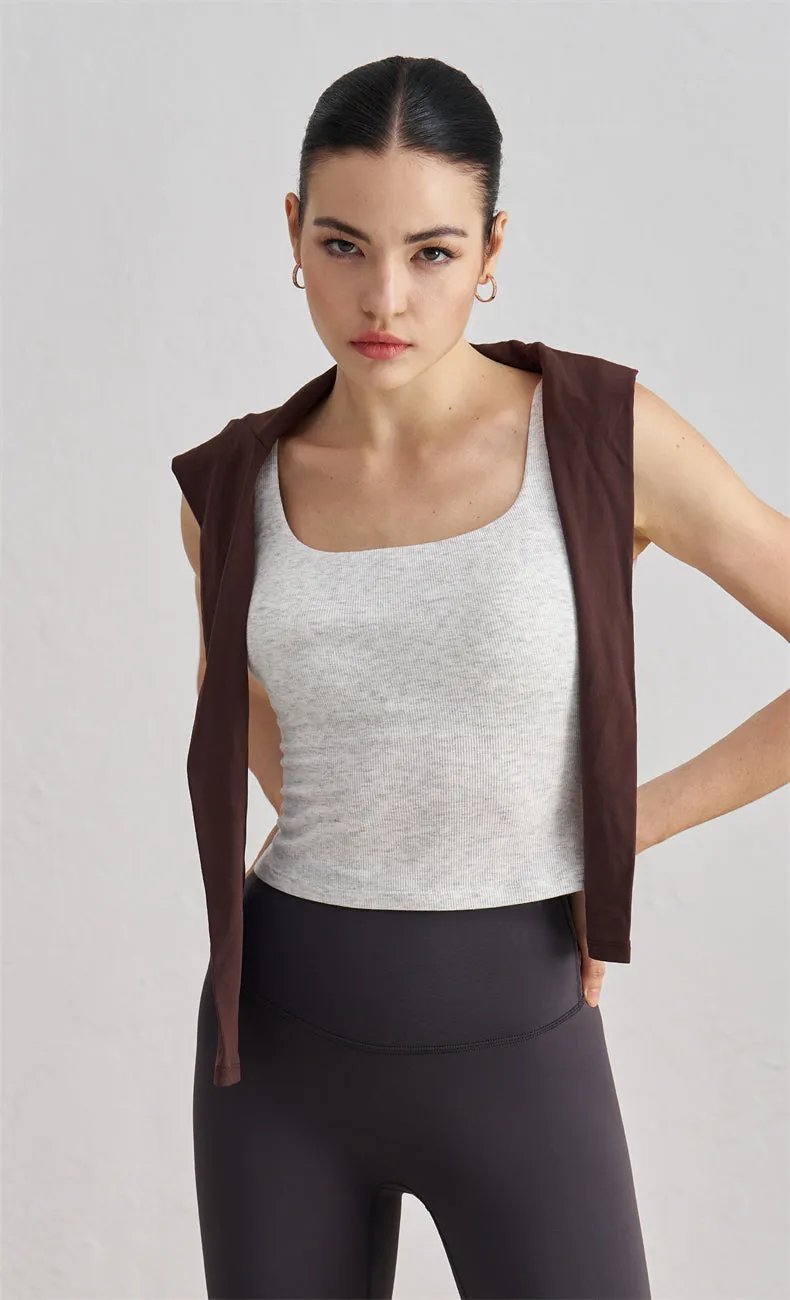 Zara Ribbed Open Back Tank Top