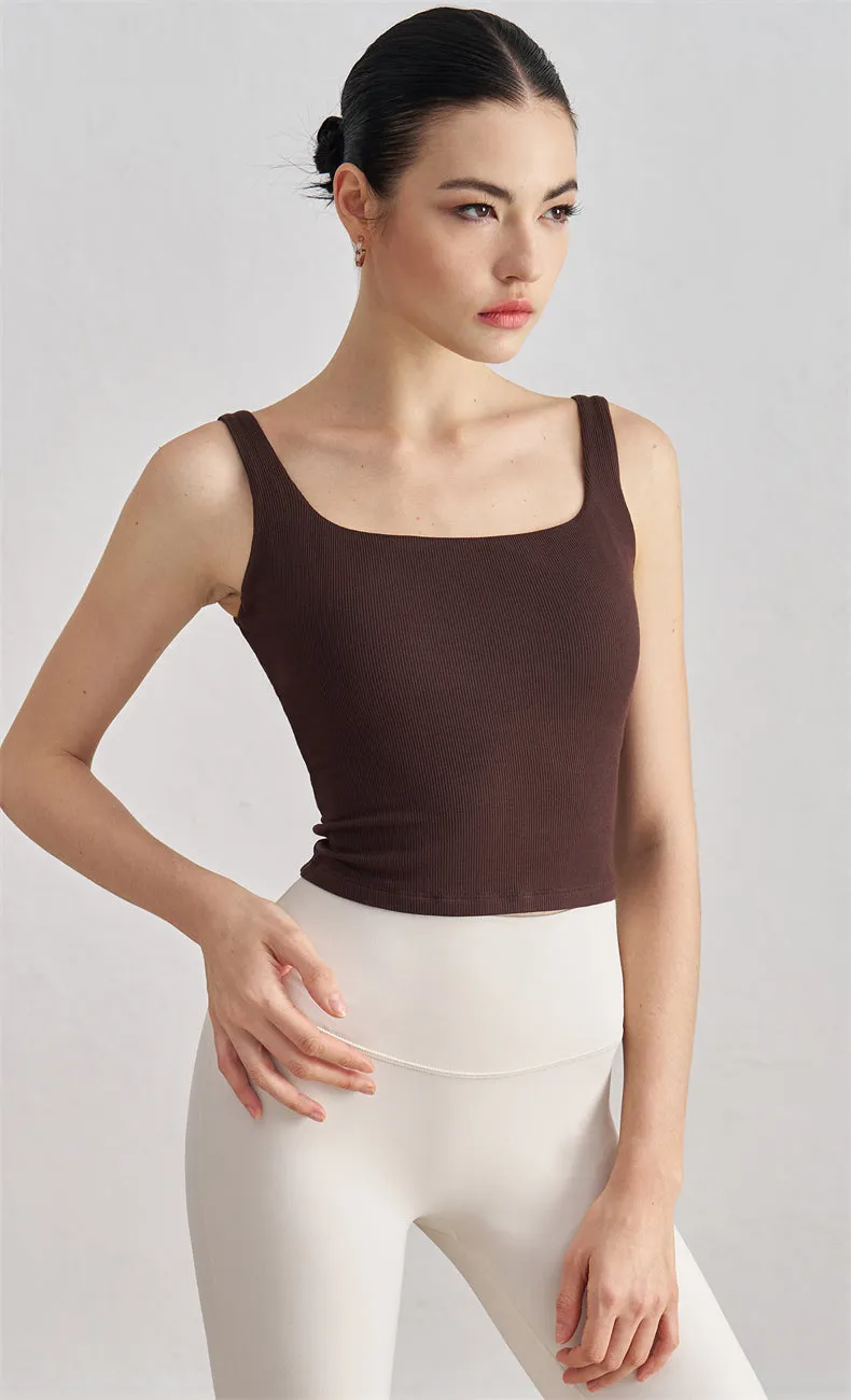 Zara Ribbed Open Back Tank Top