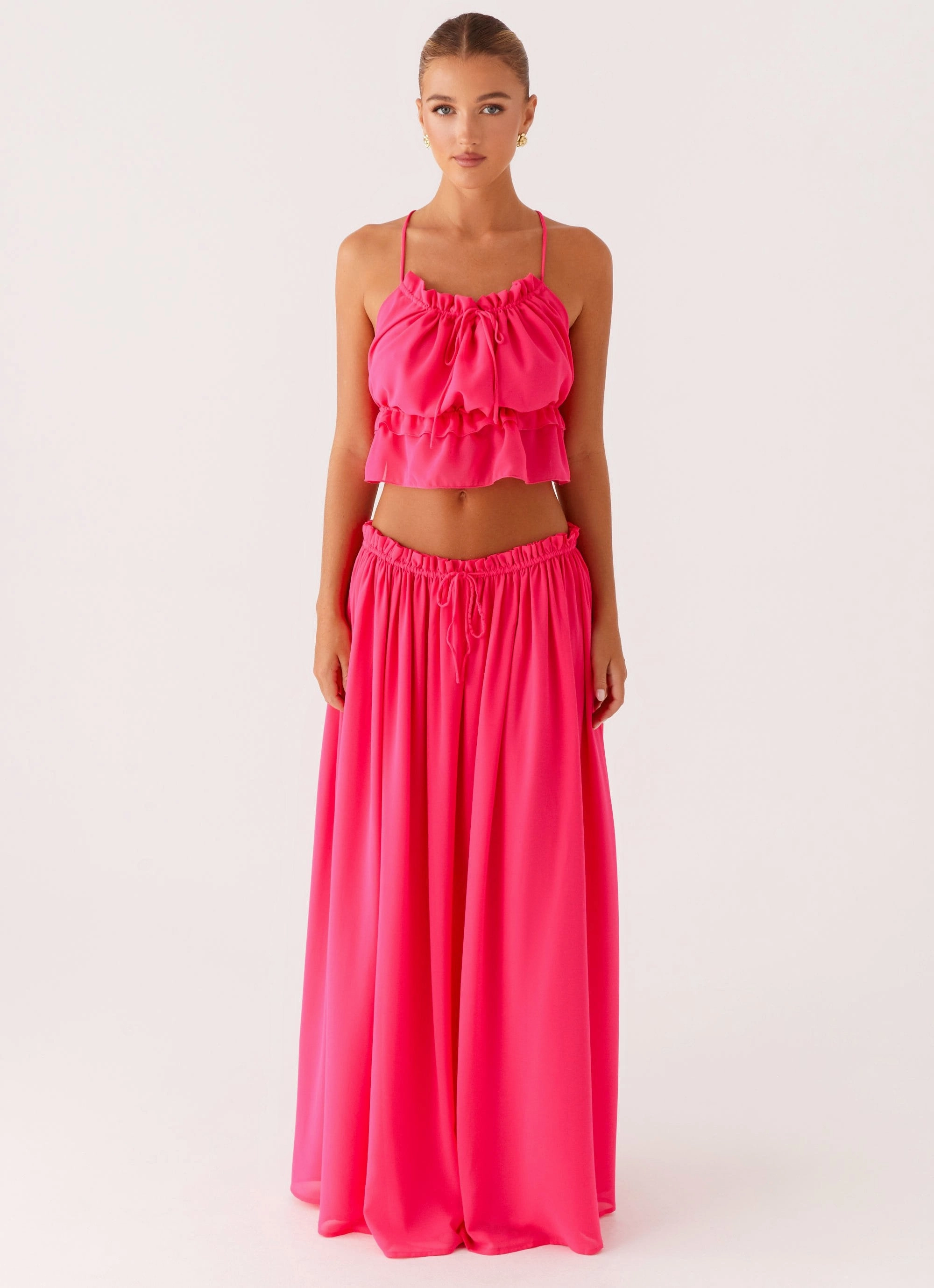 ReinforcedArmholes QuickDry Technology Zaya Backless Top - Fuchsia