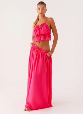 Clean Chic Zaya Maxi Skirt - Fuchsia