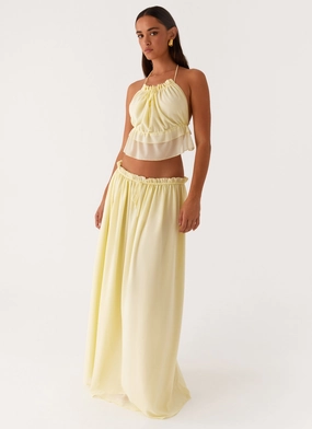 Fashionable Cut Zaya Maxi Skirt - Yellow