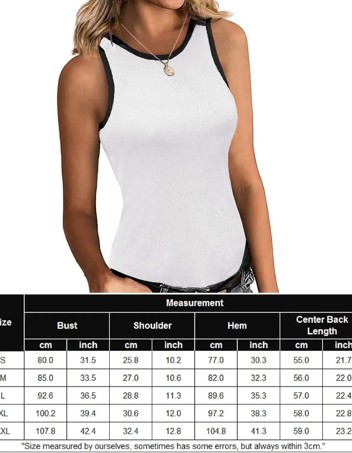 Zeagoo Tank Top Crowl Neck Ribbed Knit Shirts