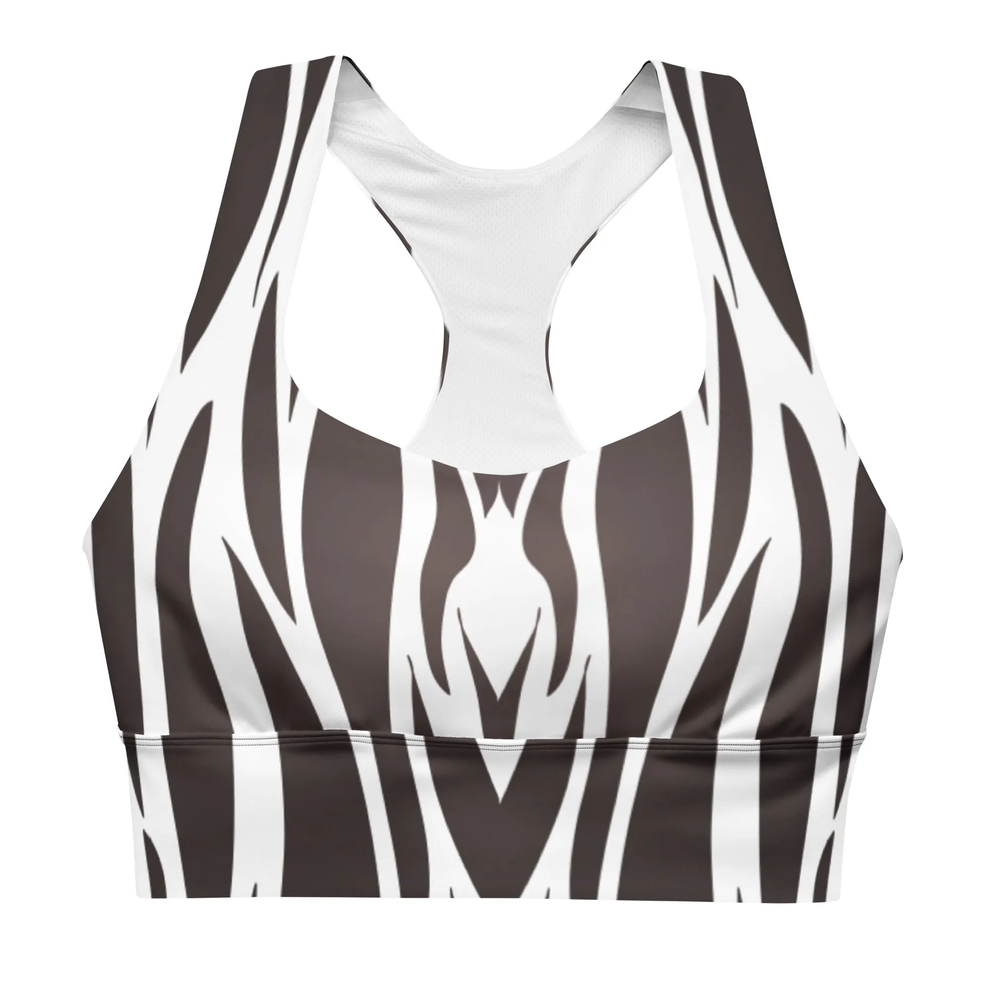 Zebra Print Longline Sports Bra, lioness-love
