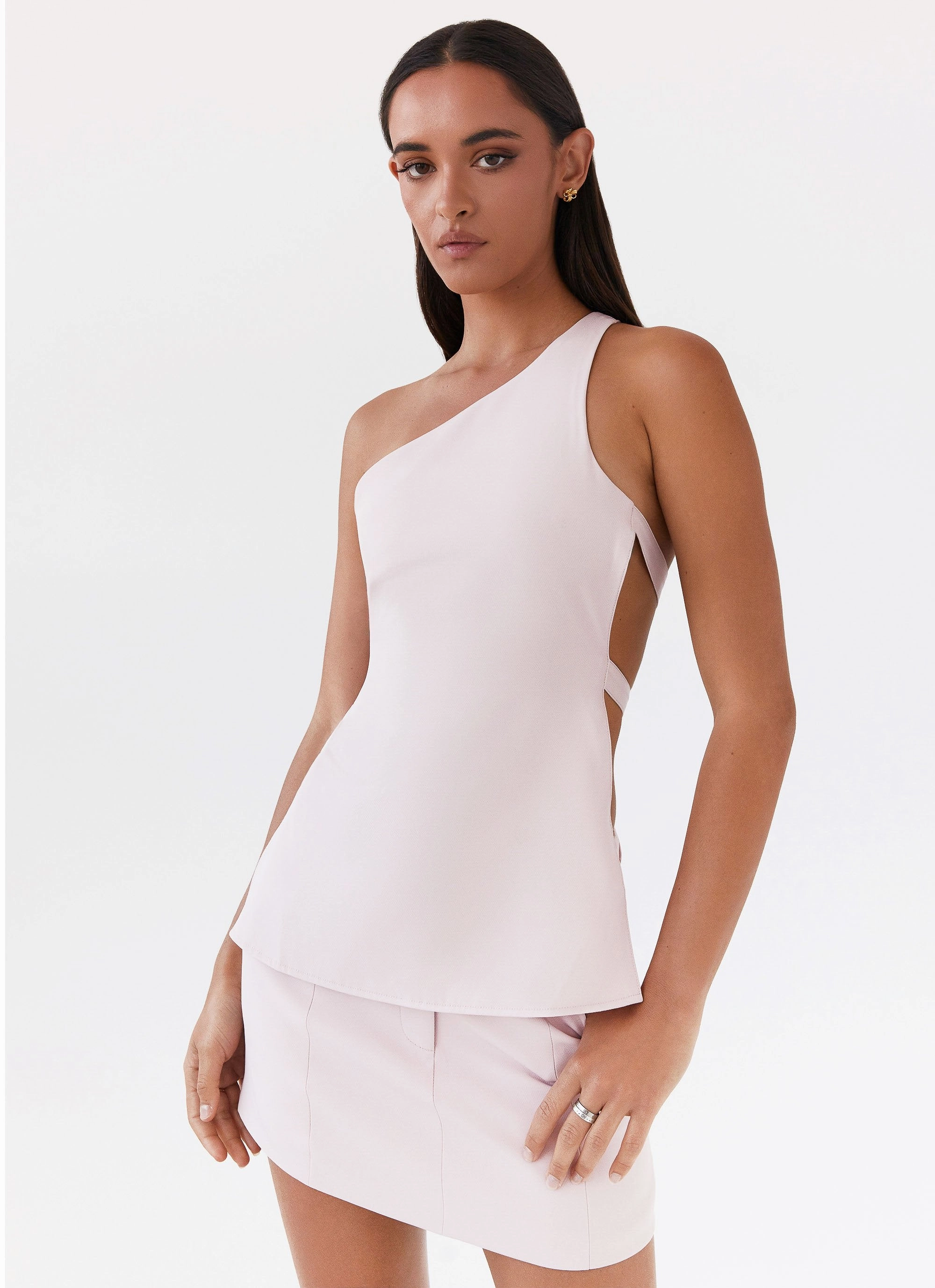 Zeina Suiting Mini Skirt - Pink LightweightComfort