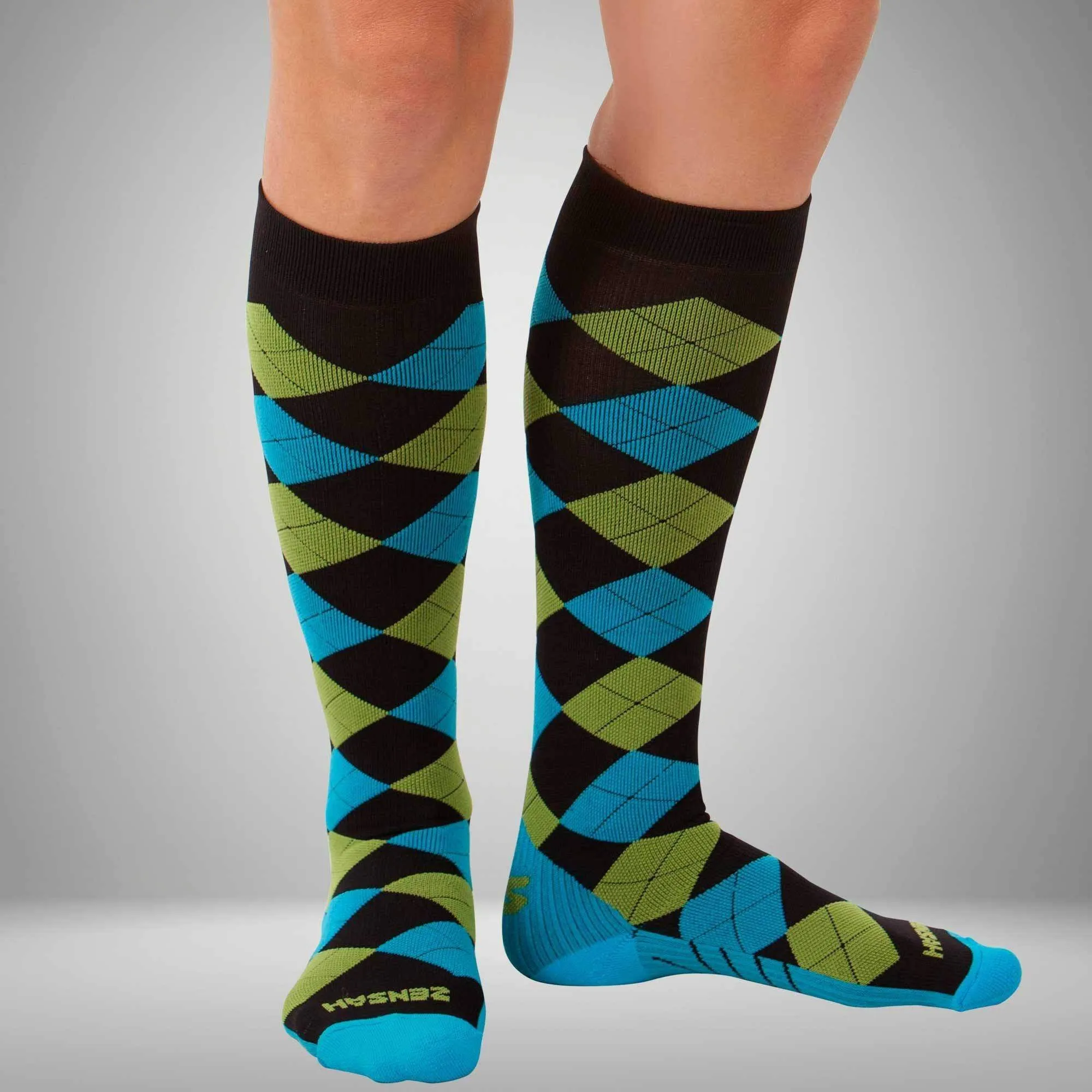 Zensah Argyle Compression Socks - 8531