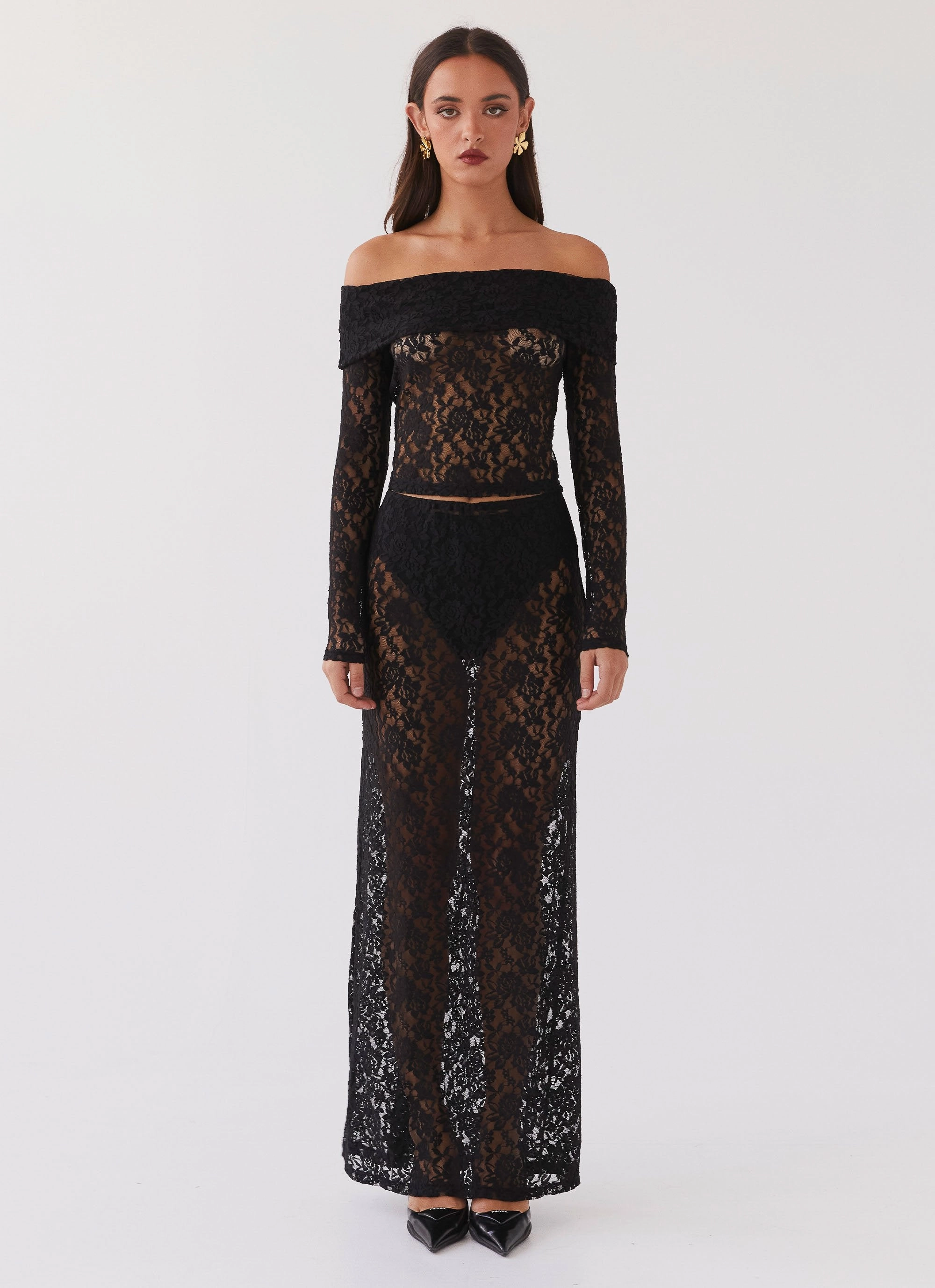 Zephyra Lace Long Sleeve Top - Black Comfy Layers