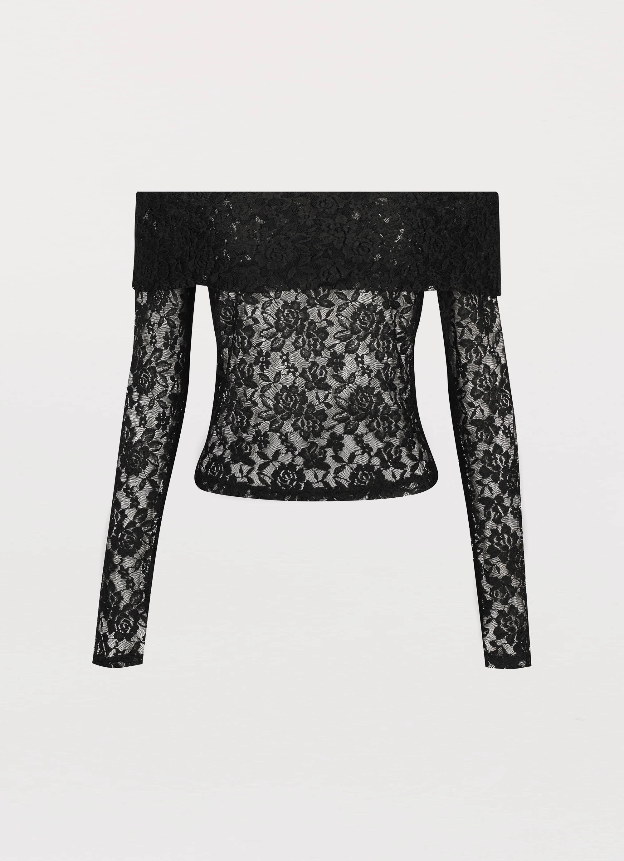 Zephyra Lace Long Sleeve Top - Black Advanced Layering System