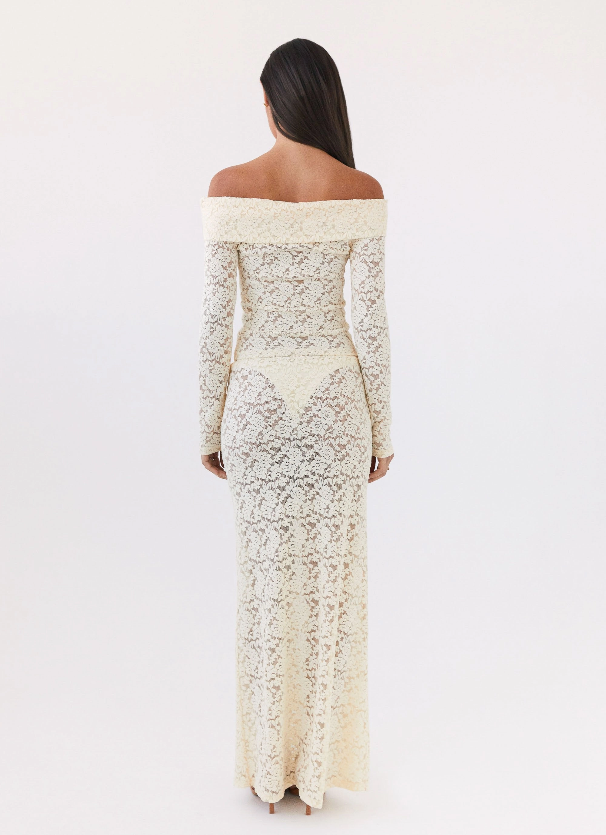 Zephyra Lace Long Sleeve Top - Natural HoodedVersion MultiPanel Design