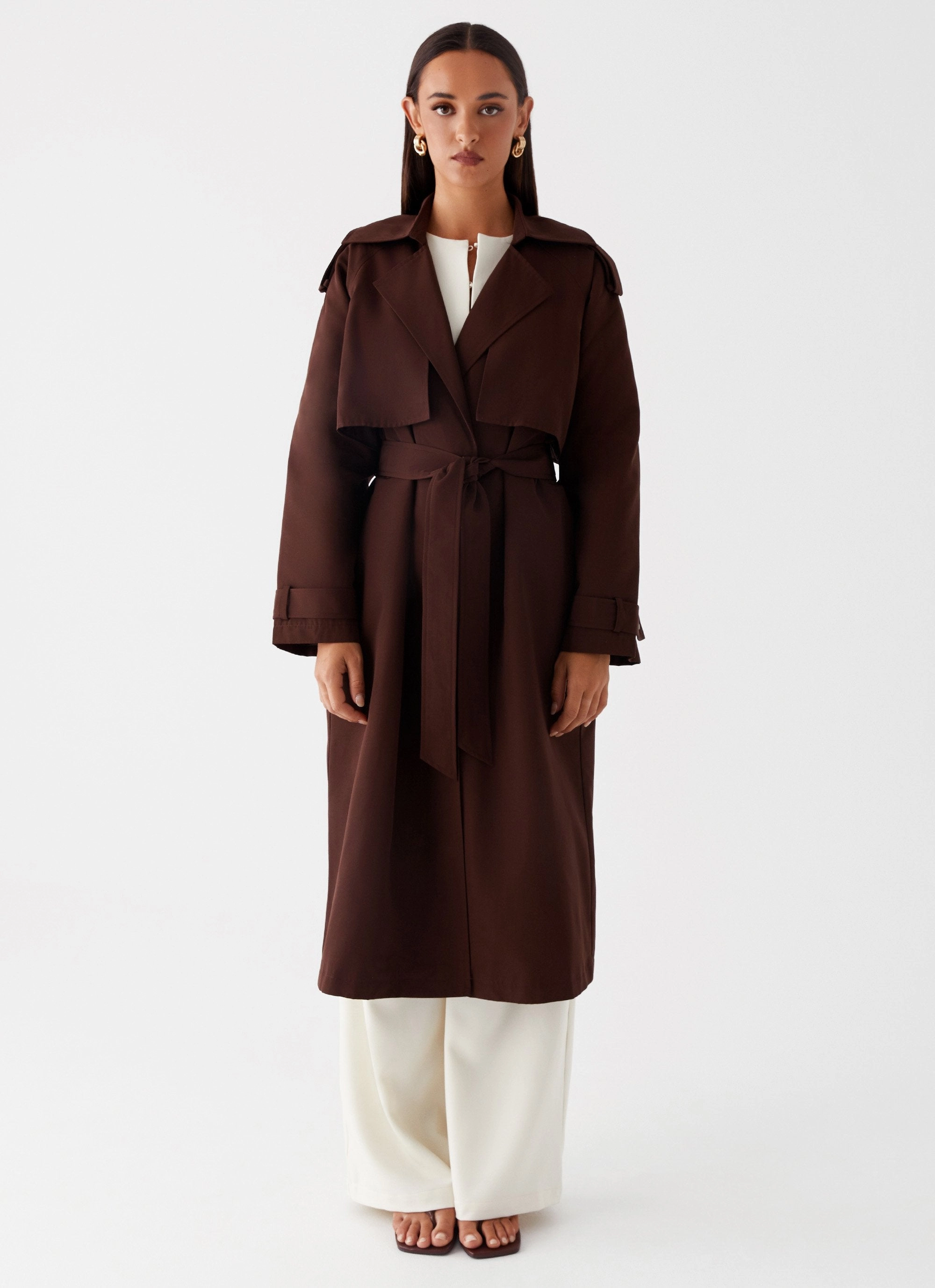 Rent Free Trench Coat - Chocolate Everyday Layers