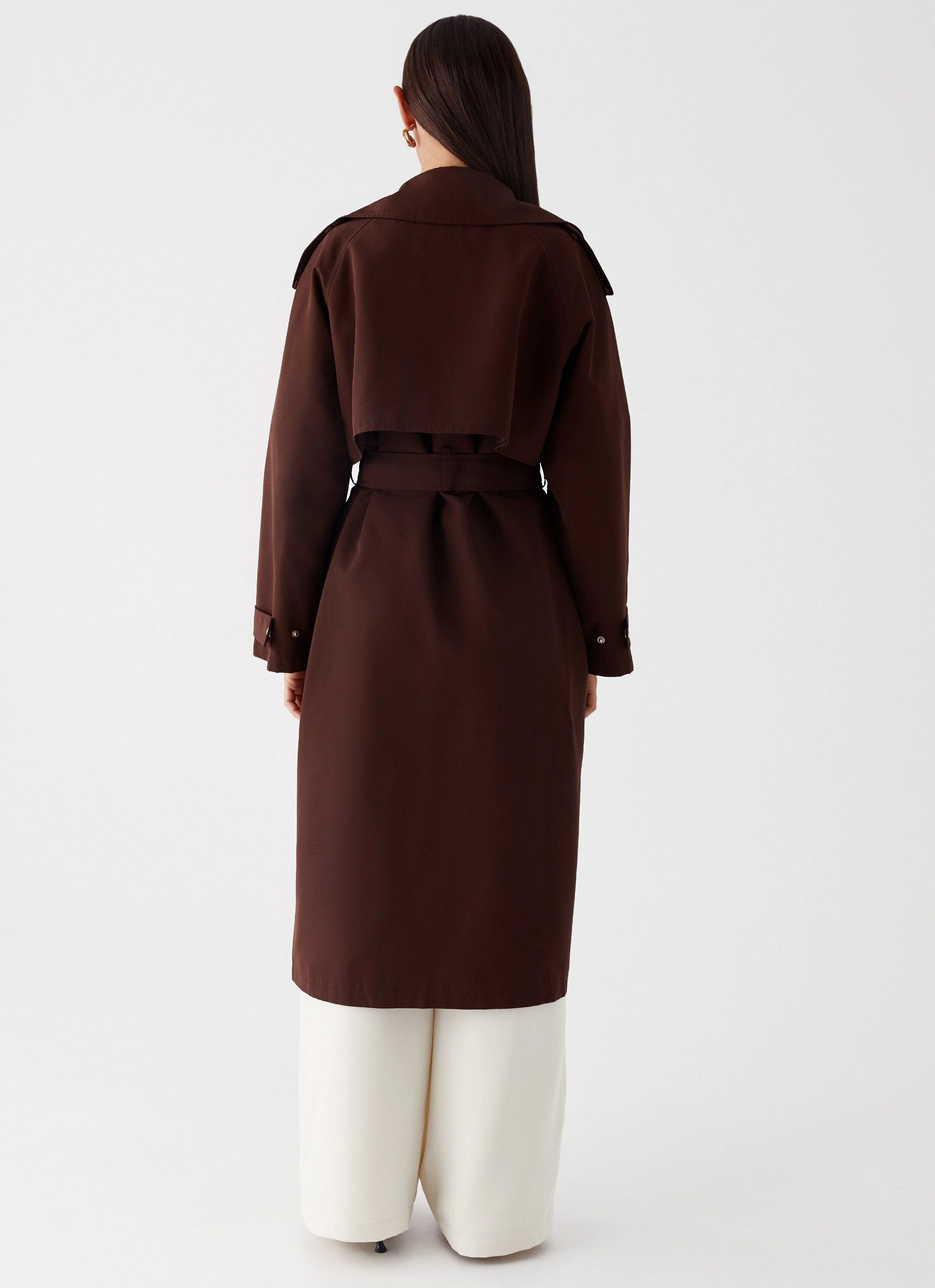 Double Layered Adaptive Layering System Rent Free Trench Coat - Chocolate