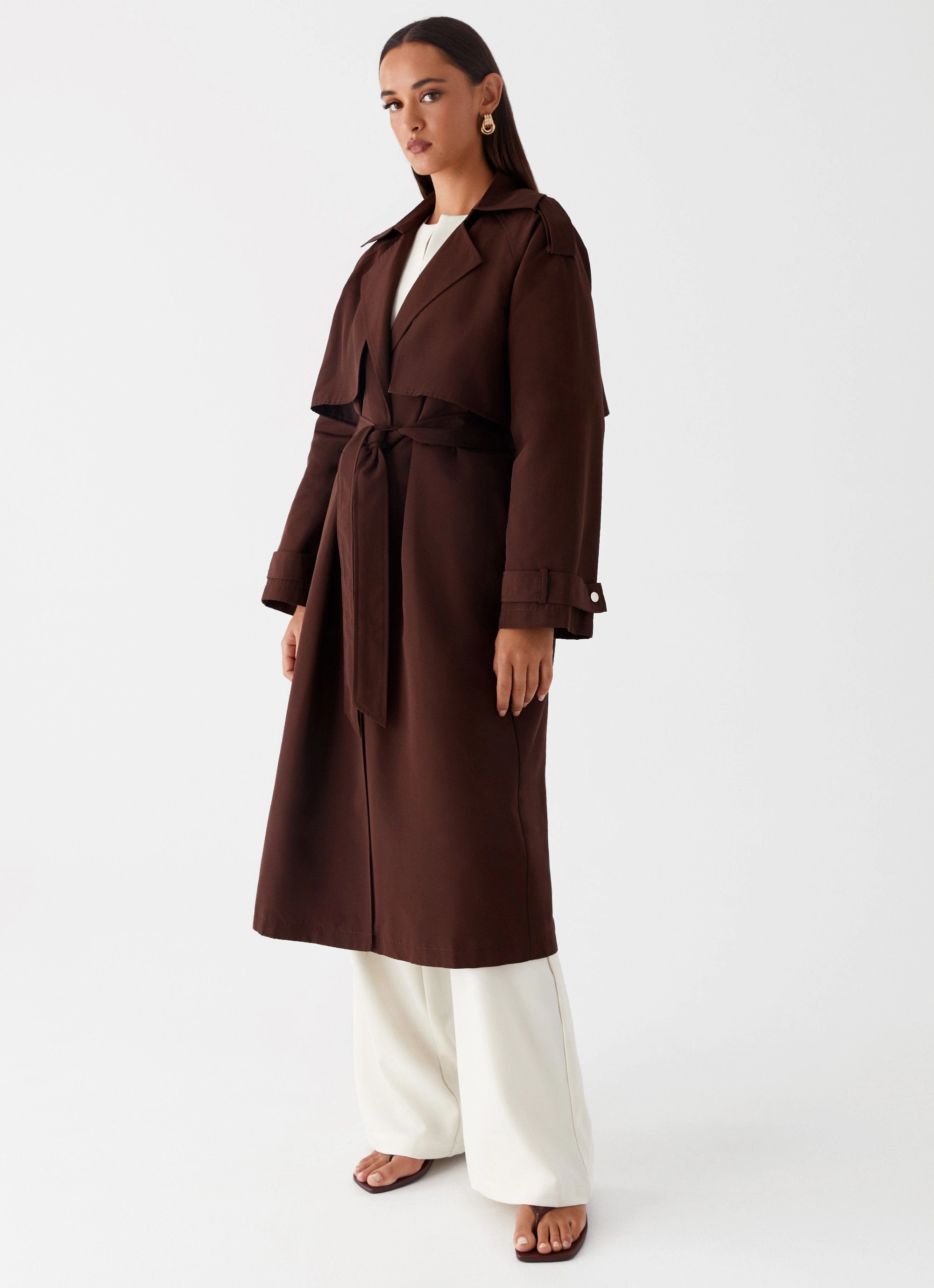 Compact Storage abrasion resistant coating Rent Free Trench Coat - Chocolate